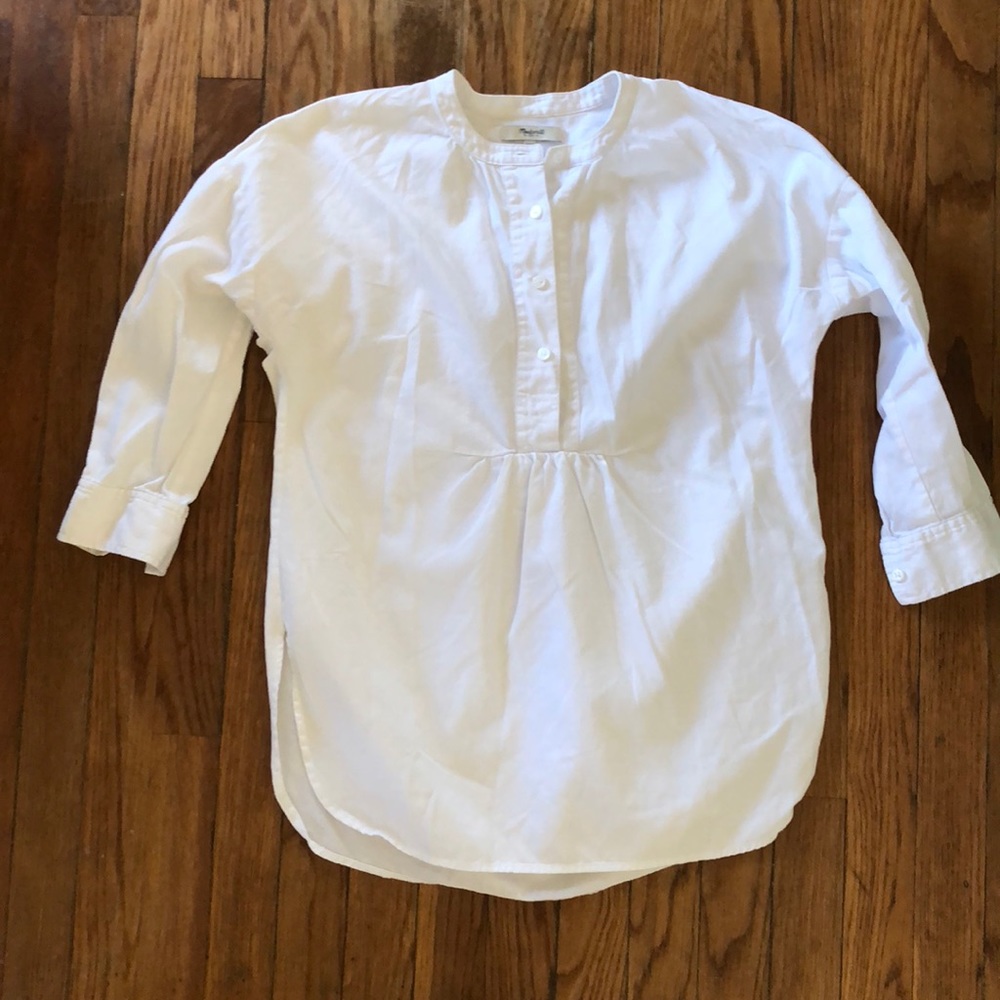 3/$15 Madewell white half button blouse